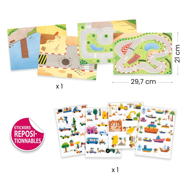 DJECO I CREATE 3D IMAGES WITH STICKERS – VEHICLES