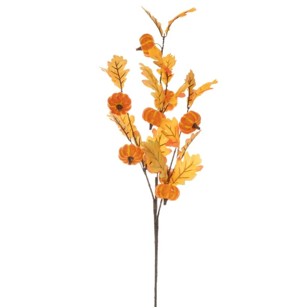AUTUMN BRANCH 94cm WITH ORANGE PUMPKINS