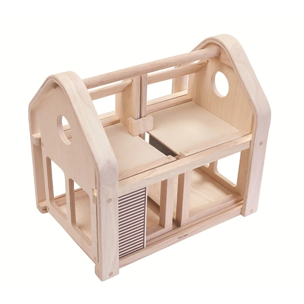 PLAN TOYS PORTABLE DOLLHOUSE WITH FURNITURES