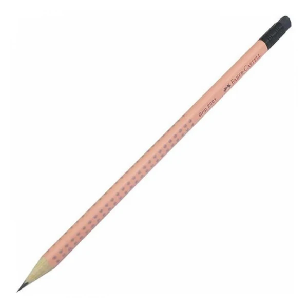 FABER-CASTELL PENCIL GRIP 2001 HB WITH ERASER - PEACH