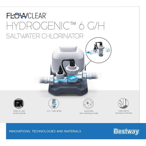 BESTWAY FLOWCLEAR HYDROGENIC 6g/h ΧΛΩΡΙΩΤΗΣ ΘΑΛΑΣΣΙΝΟΥ ΝΕΡΟΥ