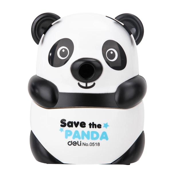 DELI DESKTOP PLASTIC SHARPENER 8mm PANDA - WHITE