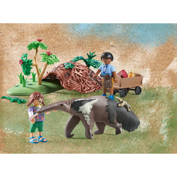 PLAYMOBIL WILTOPIA ΠΑΙΔΙΑ ΦΡΟΝΤΙΣΤΕΣ ΖΩΩΝ ΜΕ ΜΥΡΜΗΓΚΟΦΑΓΟ