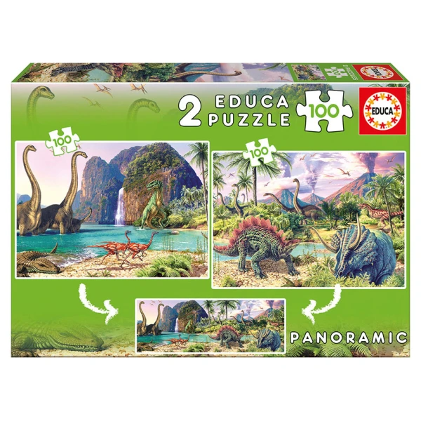 EDUCA KIDS PUZZLE 2X100 DINOSAURS