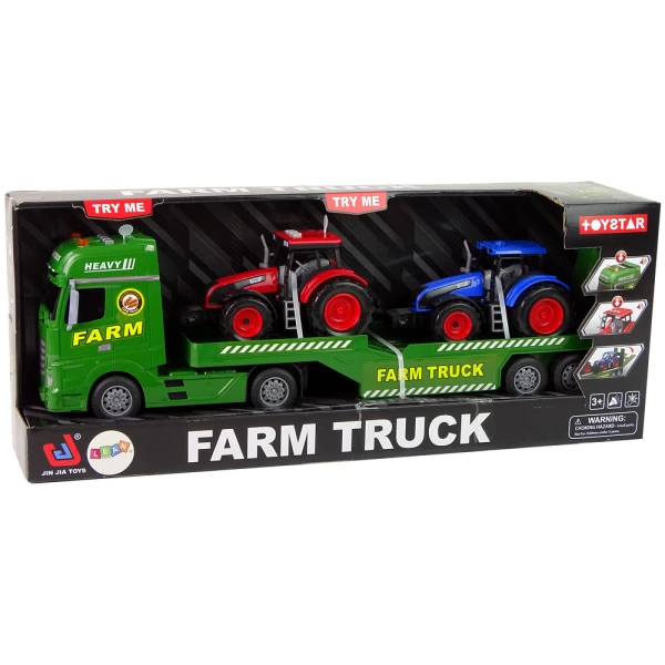 2 TRACTORS TRANSPORT TRUCK WITH SOUNDS AND LIGHTS