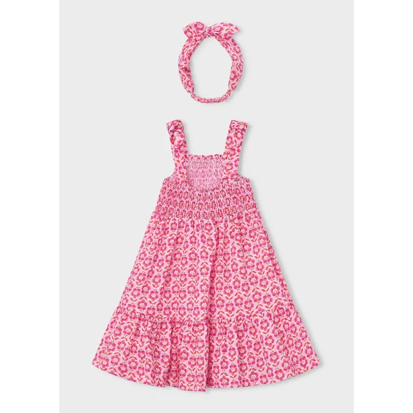 MAYORAL DRESS PRINTED RIBBON GERANIUM 
