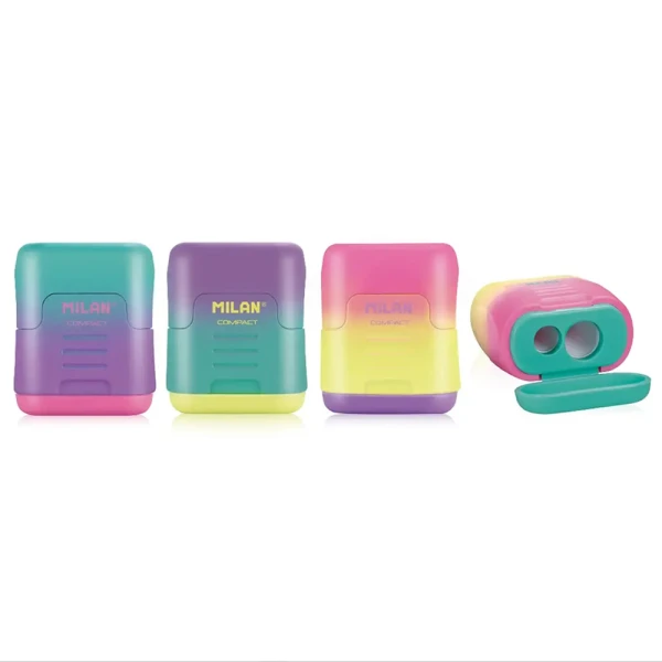 MILAN DOUBLE SHARPENER COMPACT SUNSET - 4 COLOURS