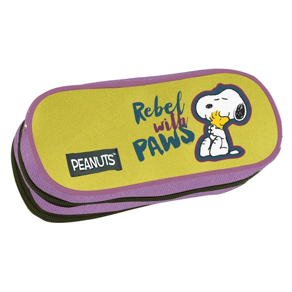 BACK ME UP OVAL PENCIL CASE PEANUTS REBEL
