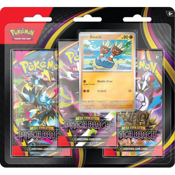 POKEMON TCG MEGA EVOLUTION: PITCH BLACK - BINACLE 3-BOOSTER BLISTER