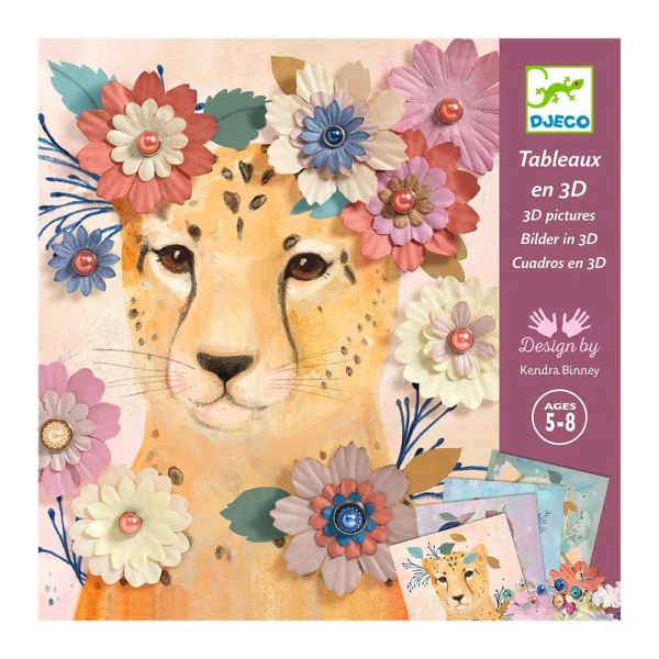 DJECO 3D PAPER CRAFT - FLOWER CROWNS ON ANIMALS