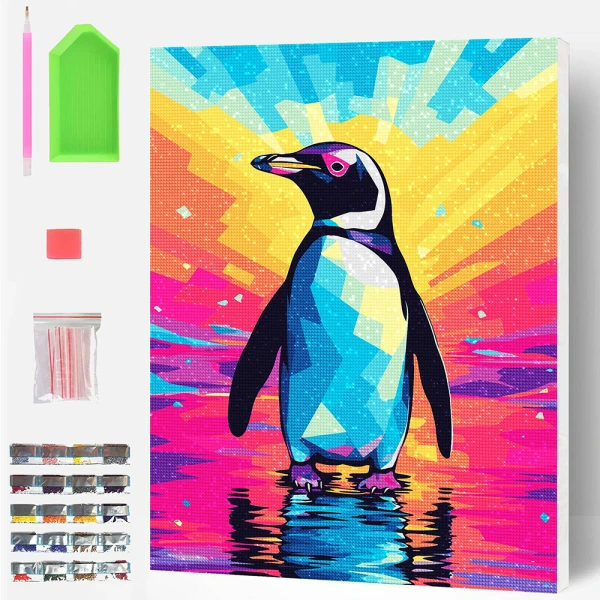 SPLAT PLANET ΣΕΤ DIAMOND PAINTING ΣΕ ΚΑΜΒΑ ΜΕ ΤΕΛΑΡΟ 40X30 εκ. PENGUIN