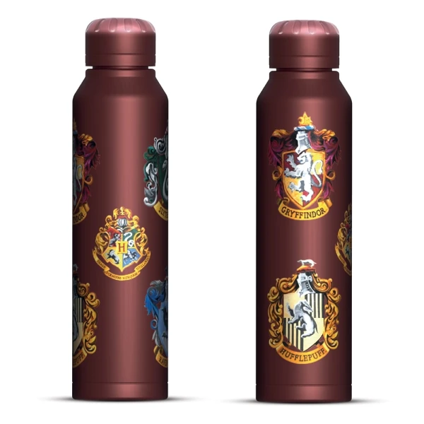 HARRY POTTER (COLOURFUL CREST) SLIM METAL DRINKS BOTTLE