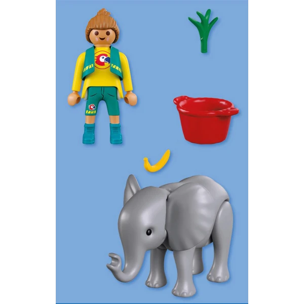 PLAYMOBIL ANIMALS & FRIENDS ZOO BABY ELEPHANT AND ZOOKEEPER