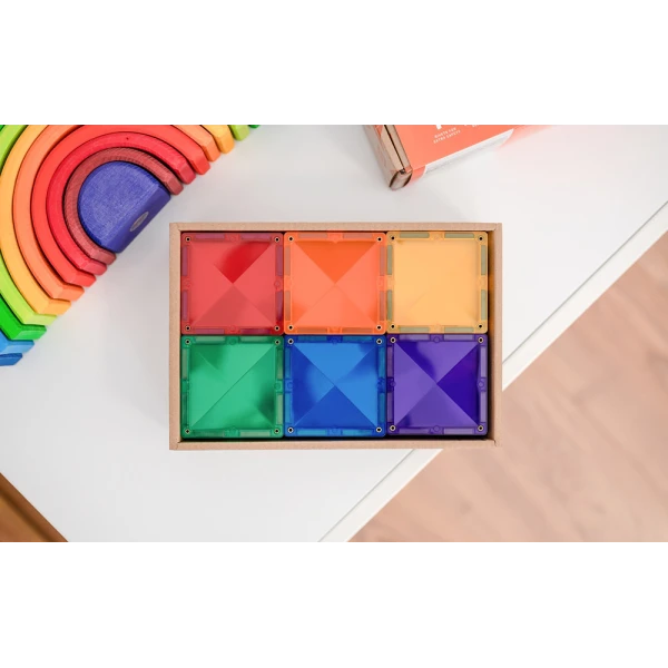 CONNETIX MAGNETIC TILES RAINBOW SQUARE PACK 42 pcs