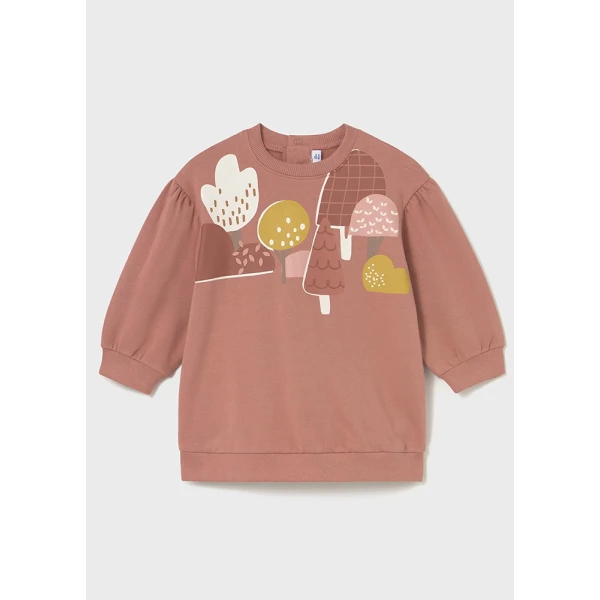 MAYORAL DRESS SWEATSHIRT DESIGN ORANGE SOFT