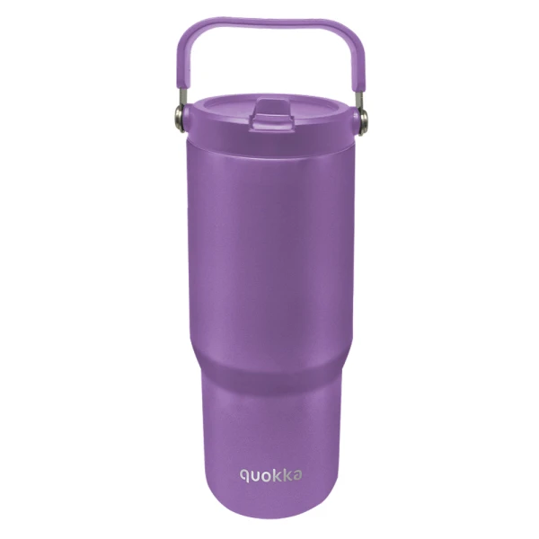 QUOKKA ΑΝΟΞΕΙΔΩΤΟ ΘΕΡΜΟΣ TUMBLER ΜΕ ΚΑΛΑΜΑΚΙ & ΛΑΒΗ 860ml CORE AMETHYST PURPLE