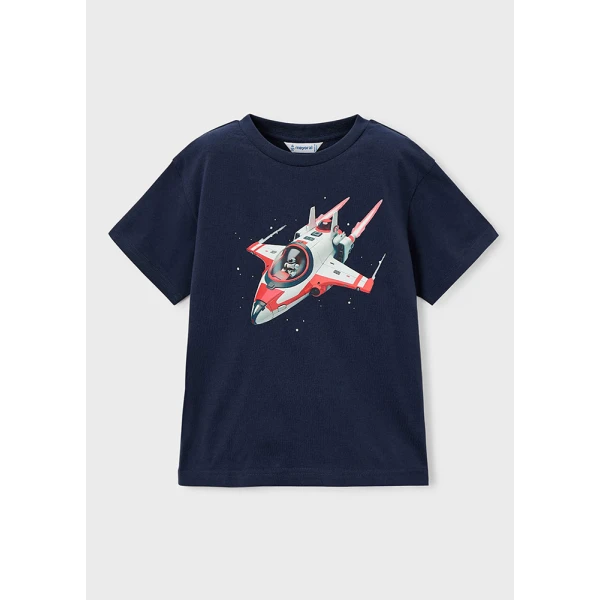 MAYORAL BLOUSE SHORT SLEEVES SPACESHIP NAVY BLUE 