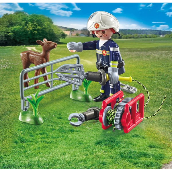 PLAYMOBIL CITY ACTION FIREFIGHTING MISSION ANIMAL RESCUE