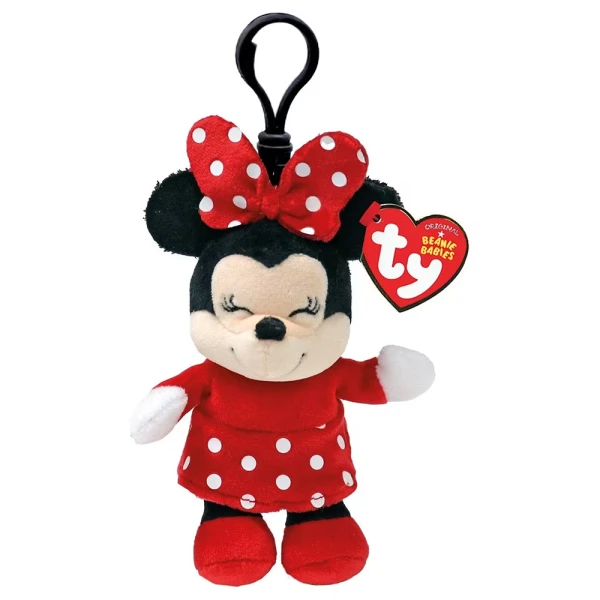 TY BEANIE BABIES DISNEY FLUFFY 8,5 cm WITH CLIP - MINNIE MOUSE