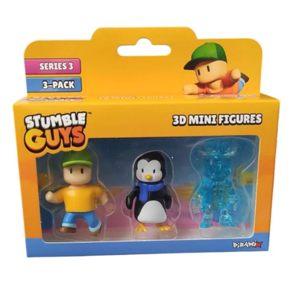 STUMBLE GUYS SERIES 3 3D MINI FIGURES 3 PACK - SEVERAL DESIGNS