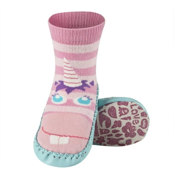 SOXO CHILDREN SLIPPERS WITH LEATHER SOLE UNICORN