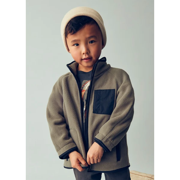 MAYORAL CARDIGAN FLEECE GREY-GREEN