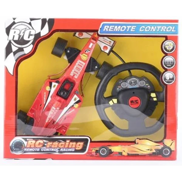 REMOTE CONTROL FORMULA WITH STEERING WHEEL 27MHz - RED