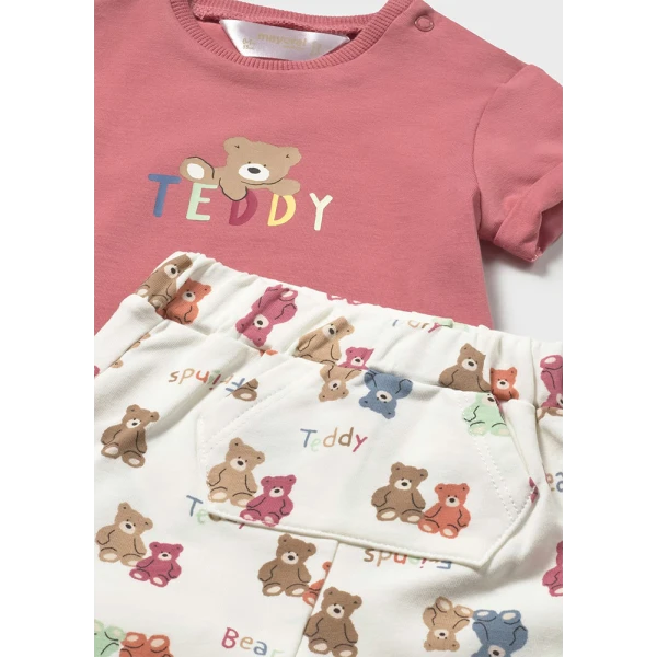MAYORAL SET PANTS SHORT COTTON JERSEY TERRACOTTA 