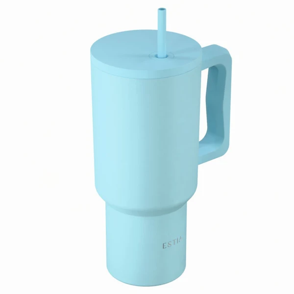 ESTIA HOME ART THERMAL BOTTLE STRAW TUMBLER XL 900ml - ARCTIC
