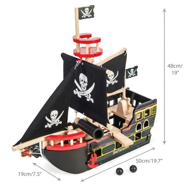 LE TOY VAN WOODEN PIRATE SHIP BARBAROSA