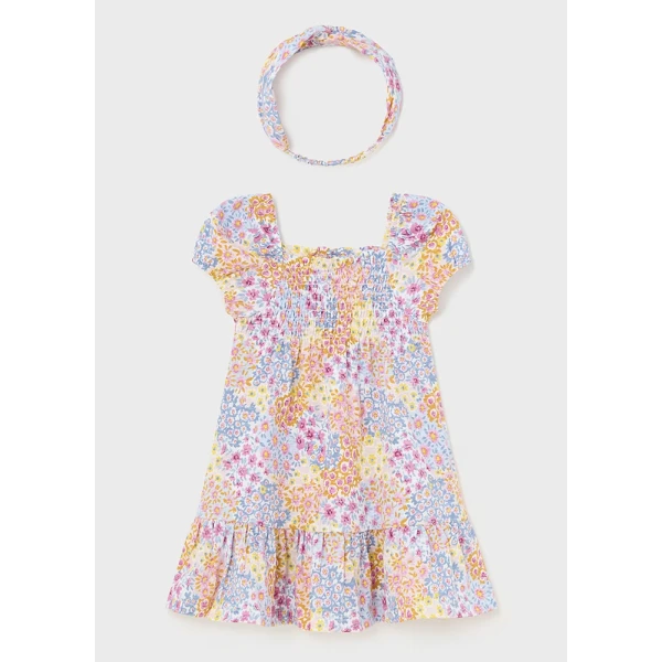 MAYORAL DRESS PRINTED HEADBAND PINK