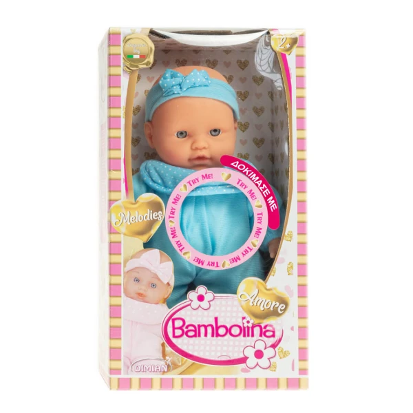 BAMBOLINA DOLL AMORE 26 cm WITH 4 SOUNDS - 2 COLOURS
