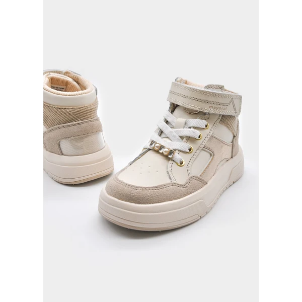 MAYORAL ANKLE BOOT URBAN LIGHTWEIGHT PU LEATHER ECRU 
