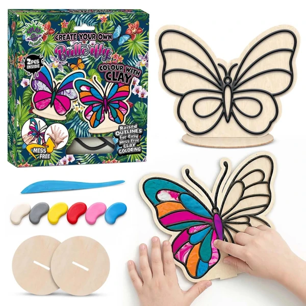 SPLAT PLANET MESS-FREE PAINT KIT WITH CLAY BUTTERFLIES