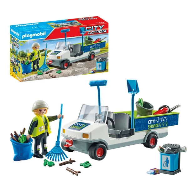 PLAYMOBIL CITY ACTION STREET CLEANER WITH E-VEHICLE