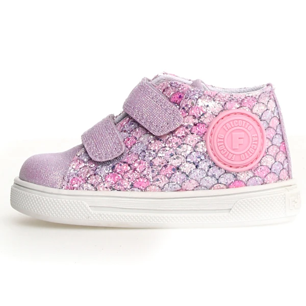 NATURINO ΠΑΙΔΙΚΑ ΠΑΠΟΥΤΣΙΑ FALCOTTO MICHAEL GLITTER SCALES CANVAS ΛΙΛΑ ΠΟΛΥΧΡΩΜΟ
