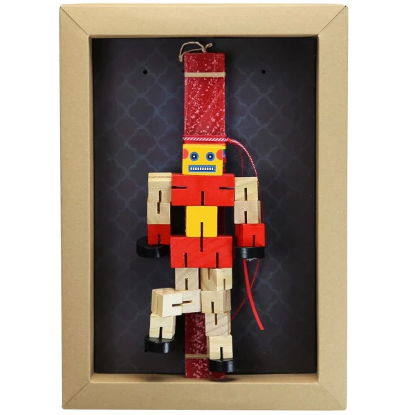 SYNCHRONIA HANDMADE CANDLE 30 cm WOODEN TRANSFORMER - RED