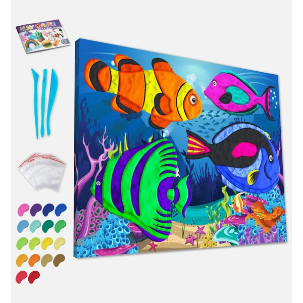 SPLAT PLANET MESS-FREE PAINT KIT WITH CLAY SEA LIFE