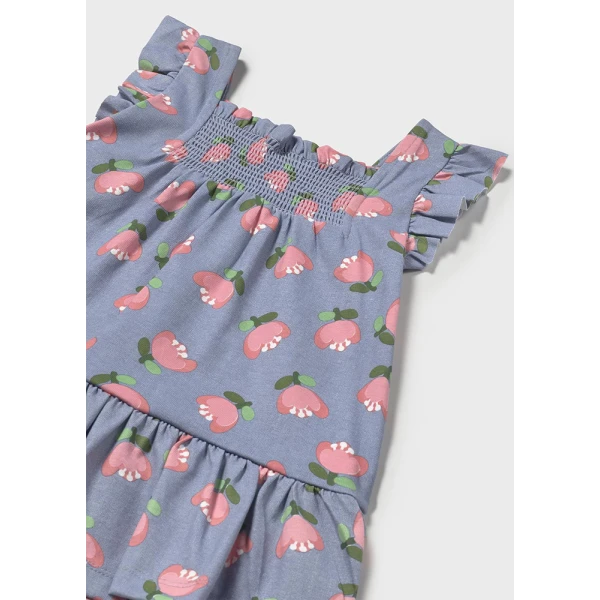MAYORAL DRESS COTTON PRINTED BLUE 
