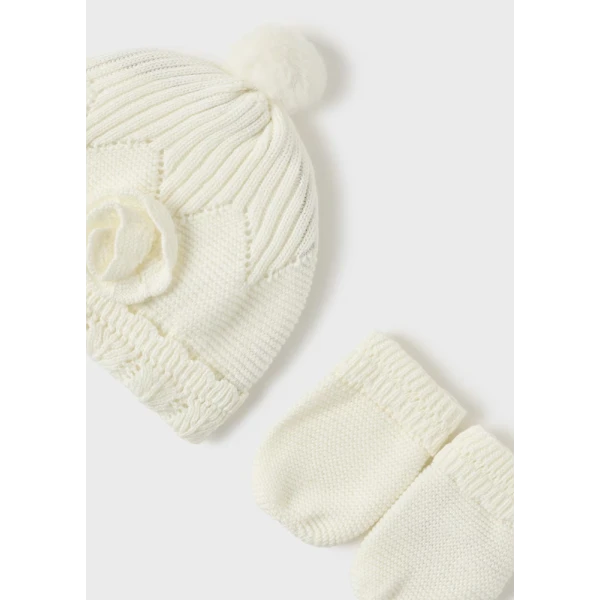 MAYORAL SET CAP GLOVES IVORY