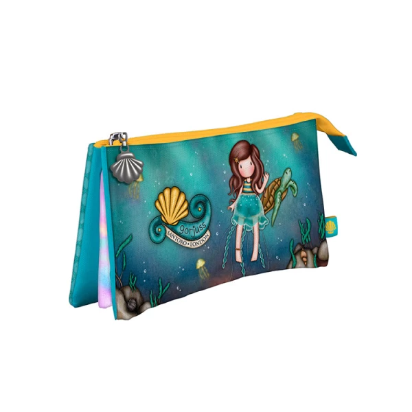 GORJUSS SANTORO TRIPLE PENCIL CASE MAKING WAVES - DEEP SECRETS
