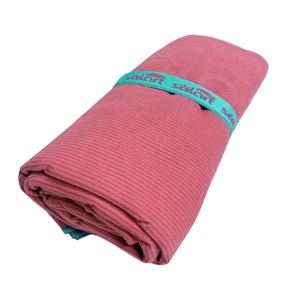 BEACH TOWEL MICROFIBER LARGE 80x195 cm CORDUROY PINK/PETROL
