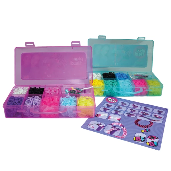 PLEXI-FLEXI BFF CASE 2400 RUBBER BANDS & 12 ACCESSORIES - 2 COLOURS 