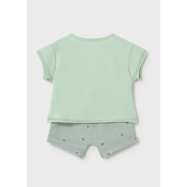 MAYORAL SET COTTON JERSEY 4 PIECES SEAWEED GREEN