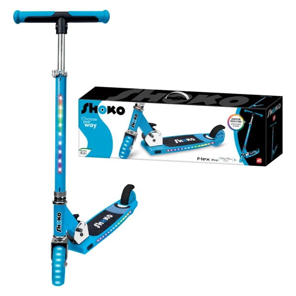 SHOKO KIDS SCOOTER FLEX PRO WITH 2 WHEELS IN BLUE COLOR FOR 5+ YEARS
