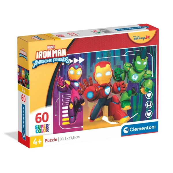 CLEMENTONI ΠΑΙΔΙΚΟ ΠΑΖΛ SUPER COLOR IRON MAN AND HIS AWESOME FRIENDS 60 τεμ.