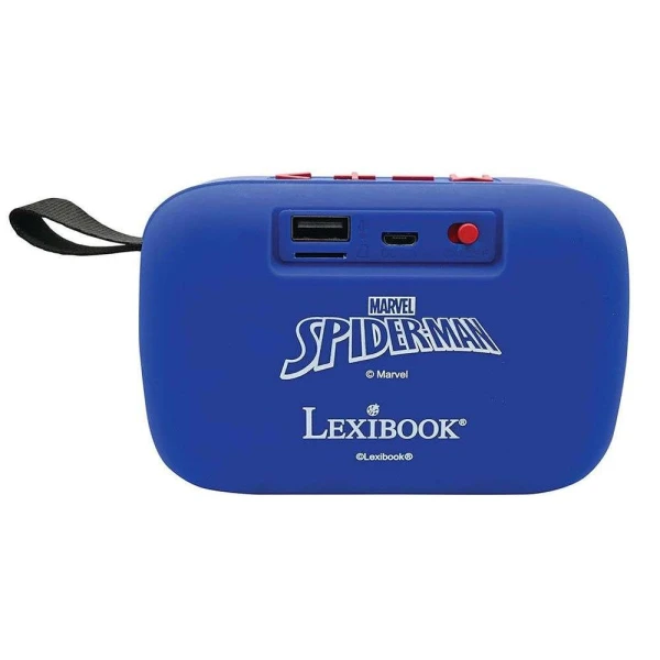 LEXIBOOK ΜΙΝΙ ΦΟΡΗΤΟ ΗΧΕΙΟ BLUETOOTH ΜΕ ΥΦΑΣΜΑΤΙΝΟ ΦΙΝΙΡΙΣΜΑ SPIDERMAN
