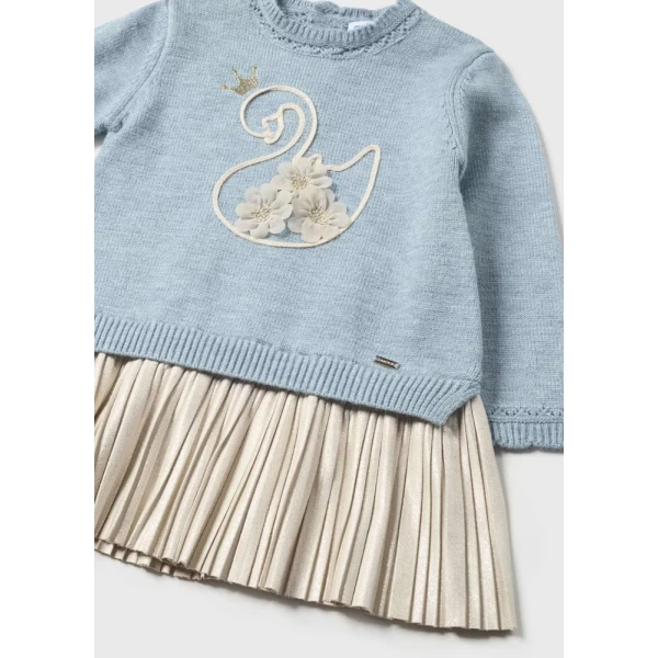 MAYORAL DRESS KNITTED COMBINED BLUE
