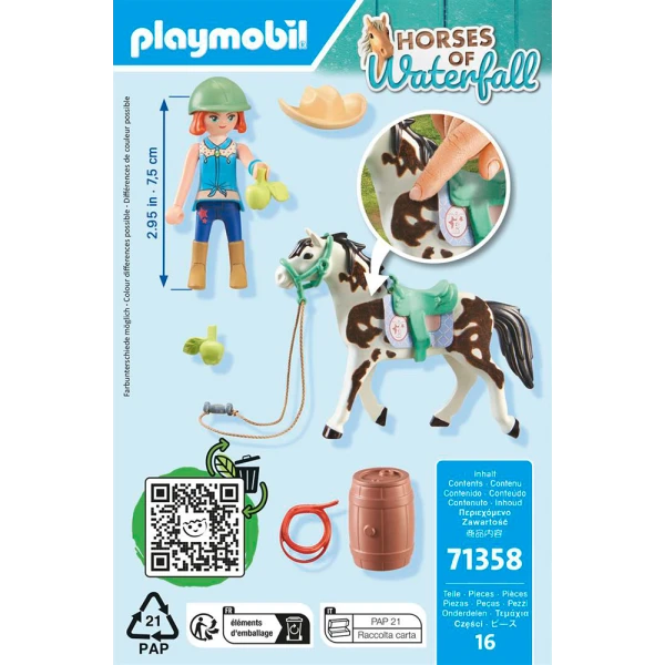 PLAYMOBIL HORSES OF THE WATERFALL FEEDING TIME WITH ELLIE AND SAWDUST