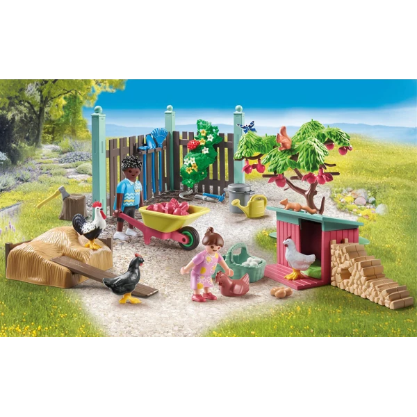 PLAYMOBIL CITY LIFE ΚΗΠΟΣ ΕΞΟΧΙΚΟΥ ΣΠΙΤΙΟΥ ΜΕ ΚΟΤΕΤΣΙ